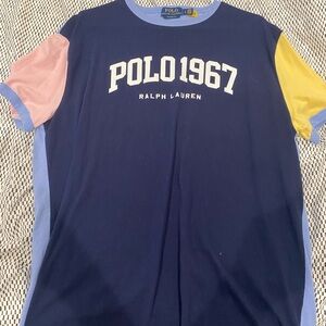 Ralph Lauren Navy and Light Blue Classic Fit Tee